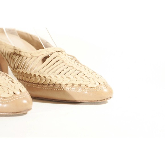 Ulla Johnson Woven Panel Mules Heels Latte Brown Basket Weave Braided 41 Shoes - Picture 5 of 16